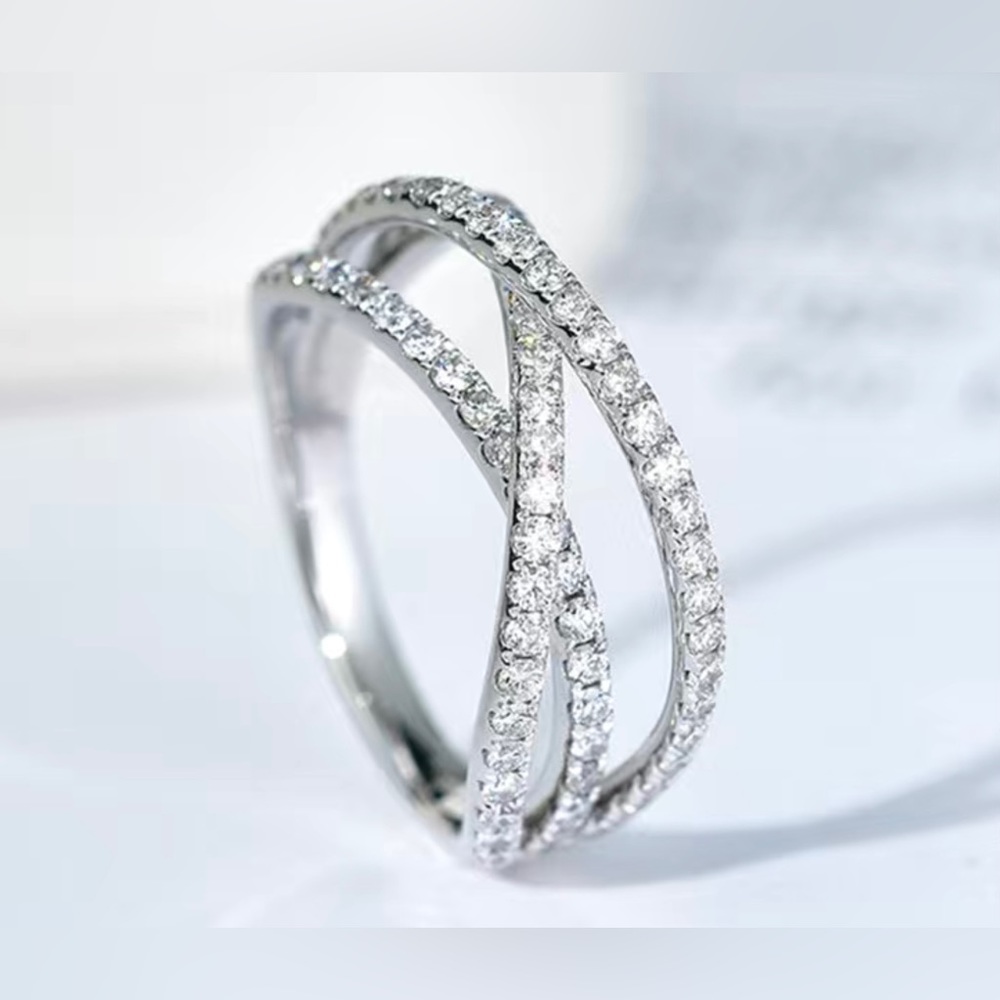 🌸925S Plated CZ Wrap Ring - Picture 4 of 5